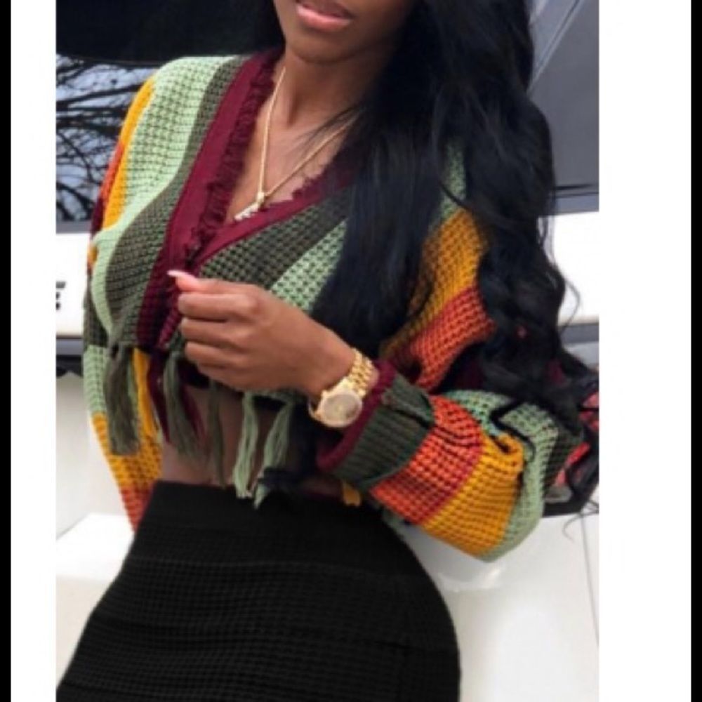 MultiColor Tassel sweater